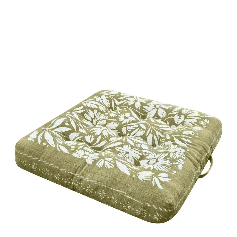 J.Elliot Home Kennedy Floor Cushion 65x65x12cm Olive & Ivory Modern Home Decor