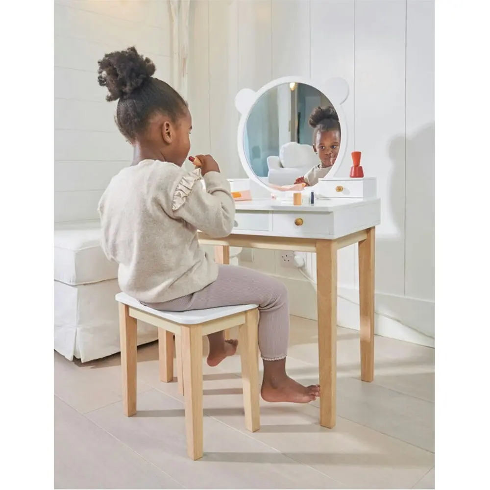 Tender Leaf Toys Forest Wooden Dressing Table & Stool Kids Fun Pretend Toy 3y+