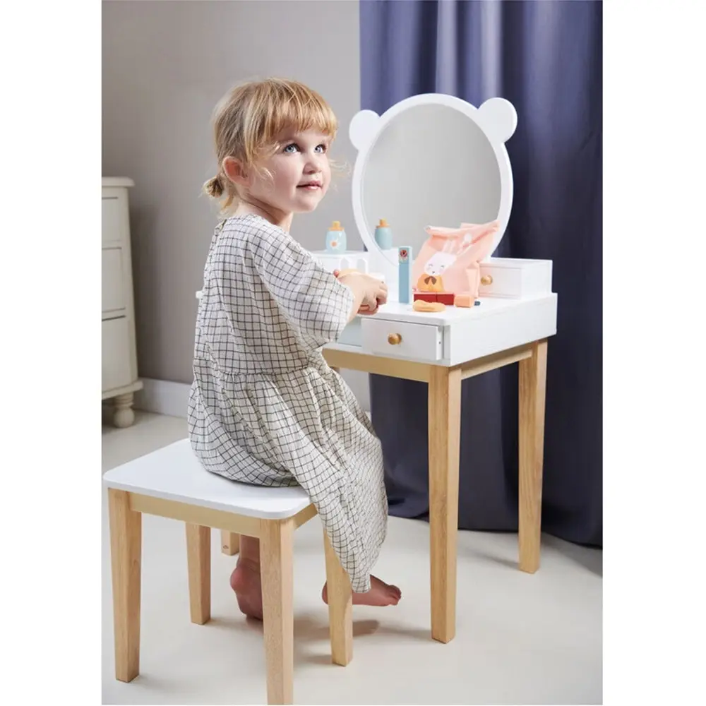 Tender Leaf Toys Forest Wooden Dressing Table & Stool Kids Fun Pretend Toy 3y+