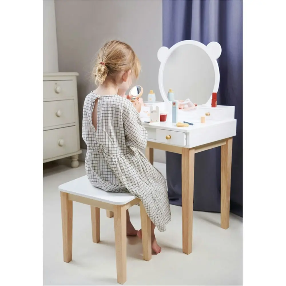 Tender Leaf Toys Forest Wooden Dressing Table & Stool Kids Fun Pretend Toy 3y+