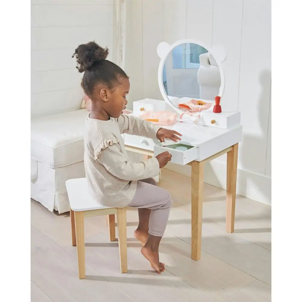 Tender Leaf Toys Forest Wooden Dressing Table & Stool Kids Fun Pretend Toy 3y+