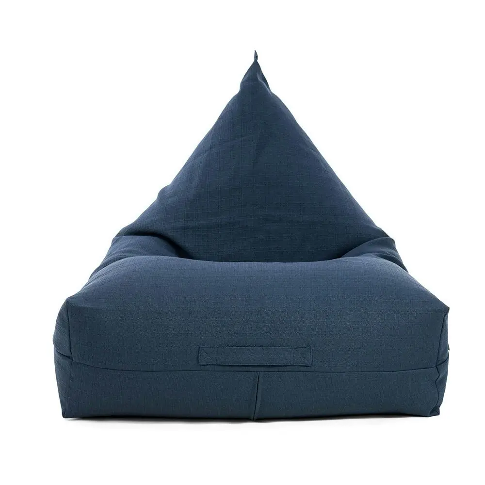 Life! Luna 80x100cm Linen Style 250L Bean Bag Adult Lounge Cover w/Liner Navy