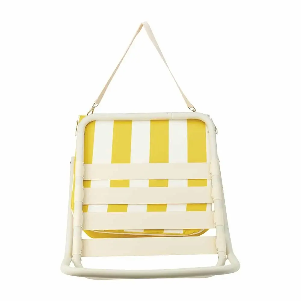 Annabel Trends Deluxe Beach Chair Portable Folding Outdoor Seat Yellow Stripe