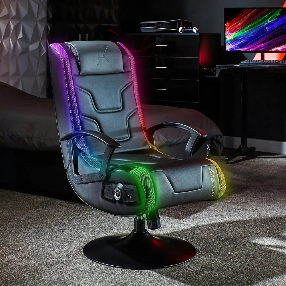 X Rocker Veleno 2.1 Audio Speaker Junior Rocker Gaming Chair w/ Neo Motion RGB