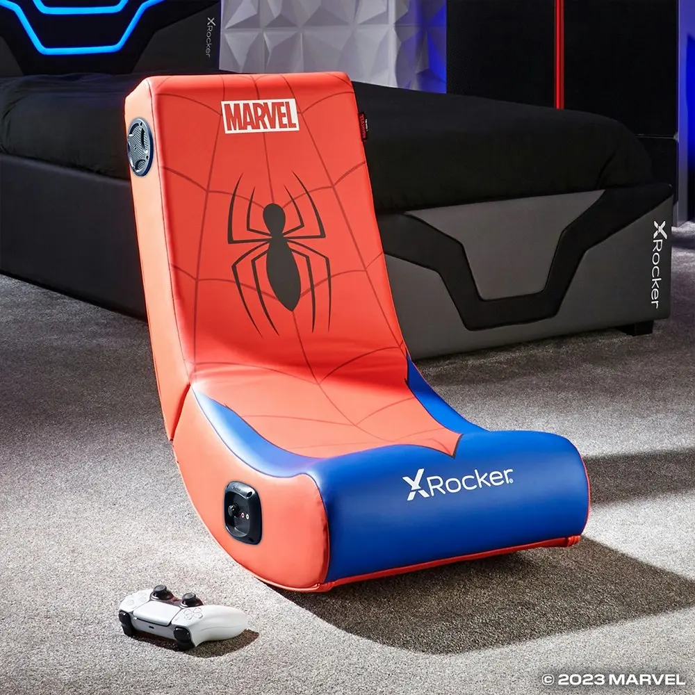 X Rocker Marvel Icon+ 2.0 Audio Junior Floor Rocker Gaming Chair Spider-Man