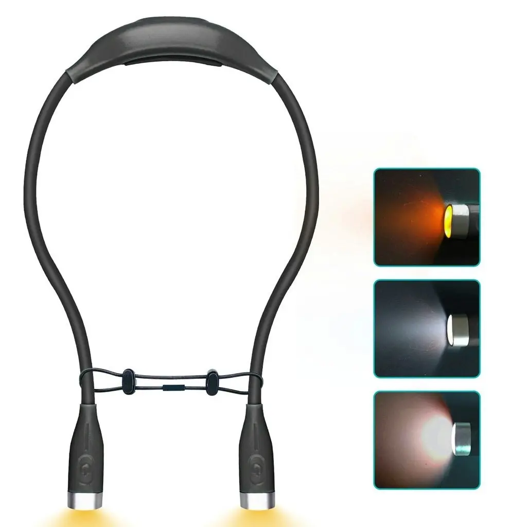 Gominimo Adjustable Led Neck Reading Light In Black - One Size