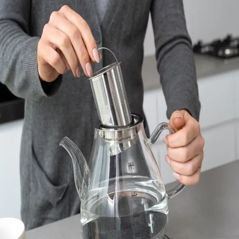 1.2L Digital Glass Kettle W/ Electric Tea Pot & Infuser 800W - One Size