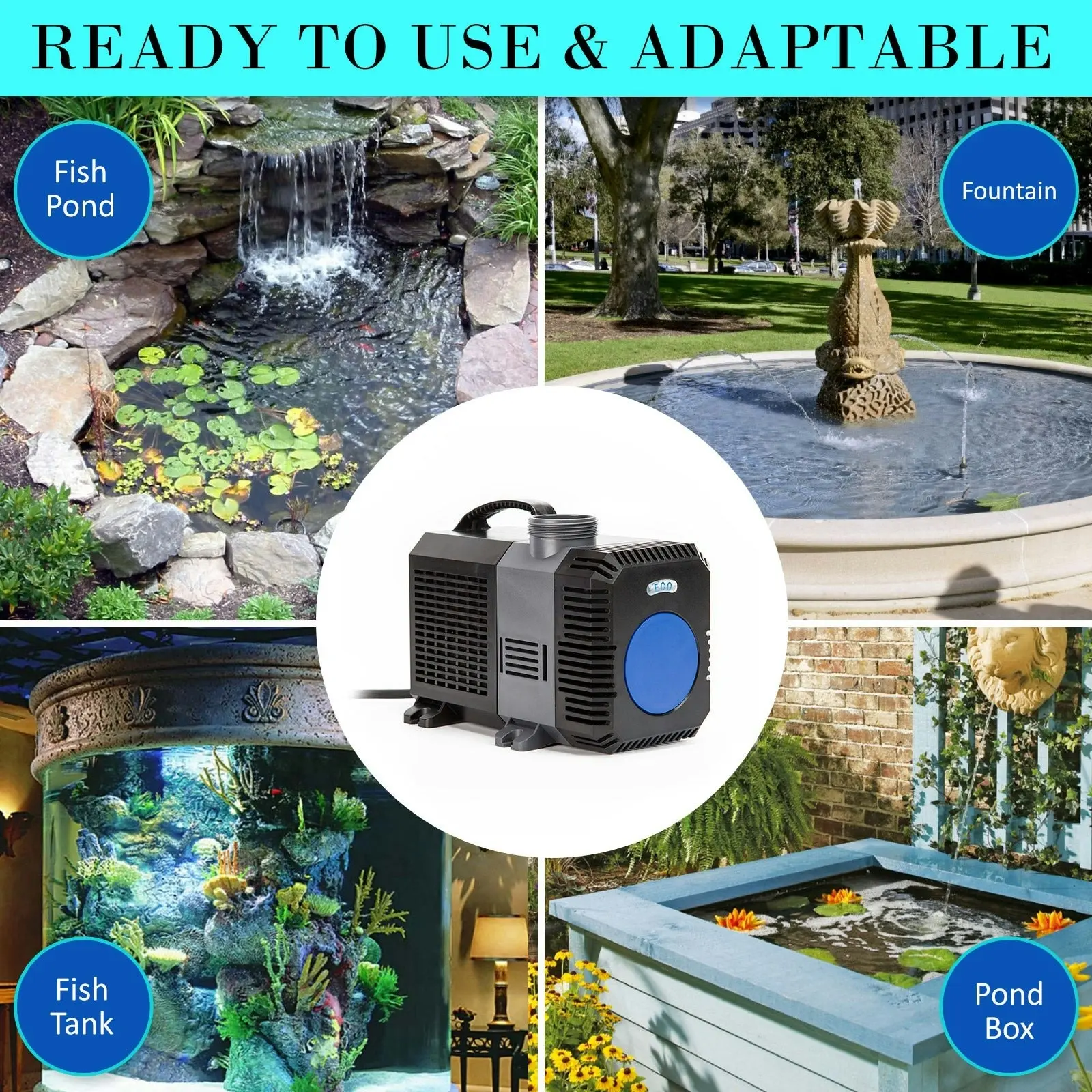 Dynamic Power Aquarium Submersible Pond Water Pump 10000L/H