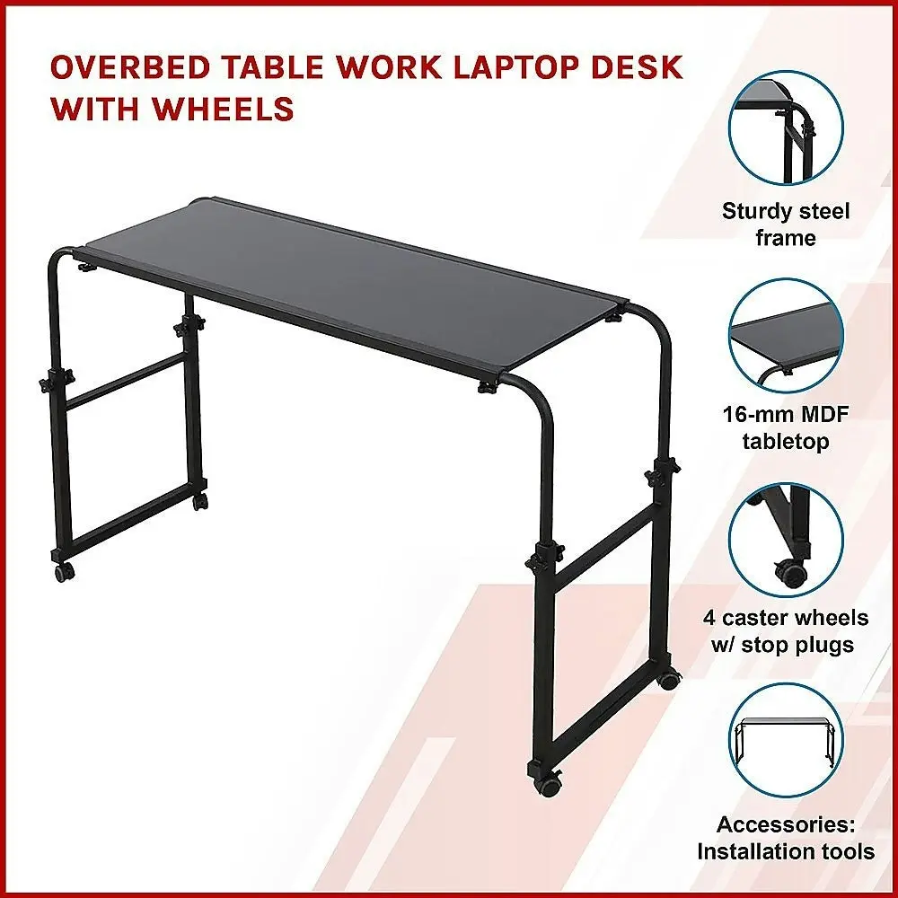 Overbed Table Work Laptop Desk With Wheels