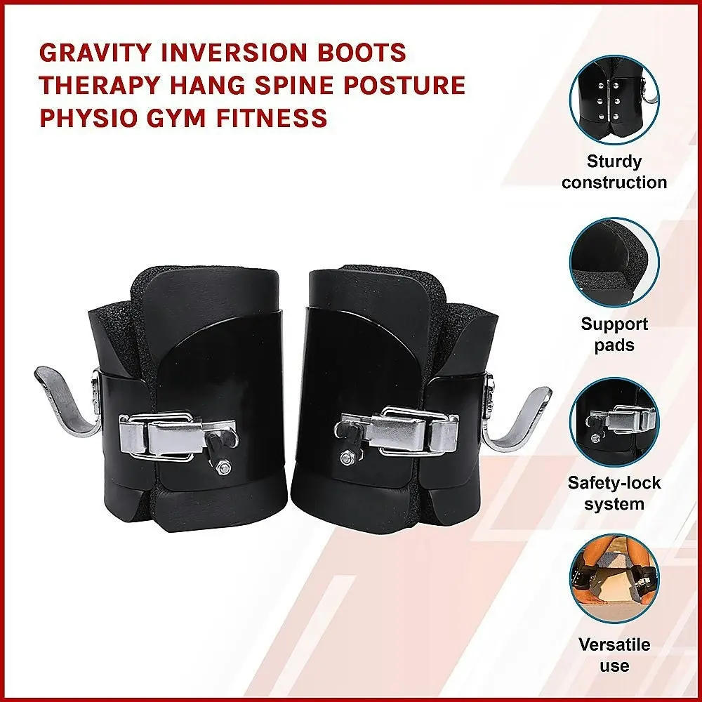 Gravity Inversion Boots Therapy Hang Spine Posture Physio Gym Fitness - One Size