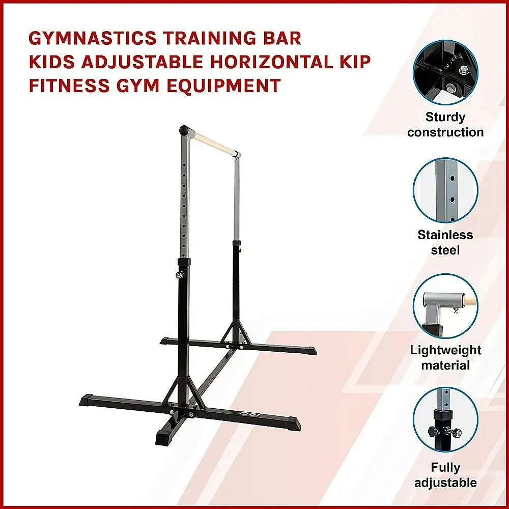 Gymnastics Training Bar Kids Adjustable Horizontal Kip Fitness Equipment - One Size