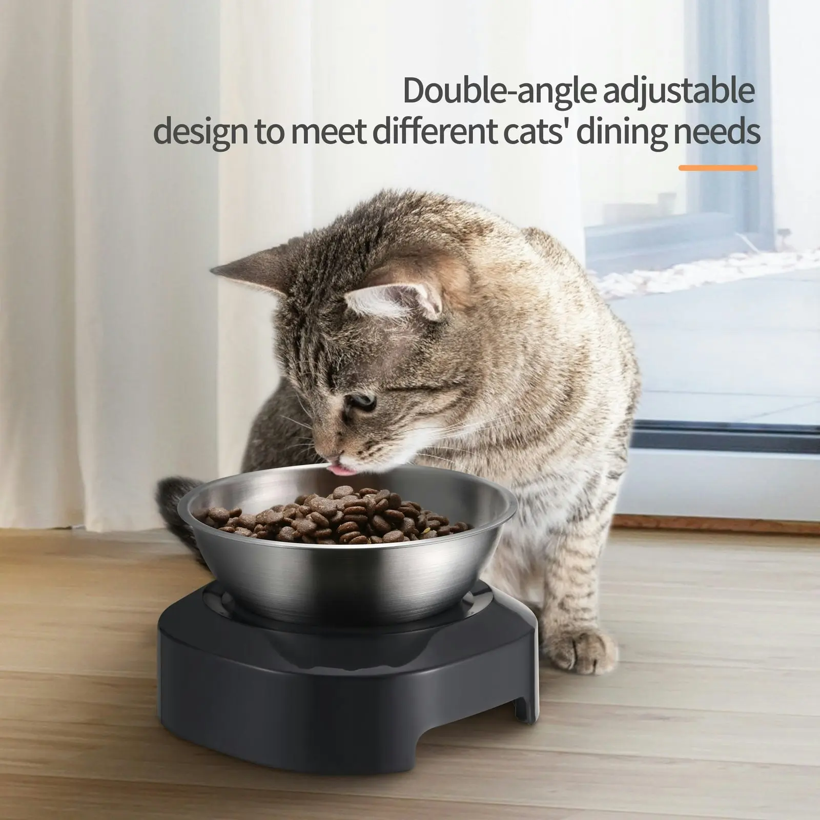 2 X M Stainless Steel Pet Bowl Water Bowls Portable Anti Slip Skid Feeder Dog Rabbit Cat - One Size