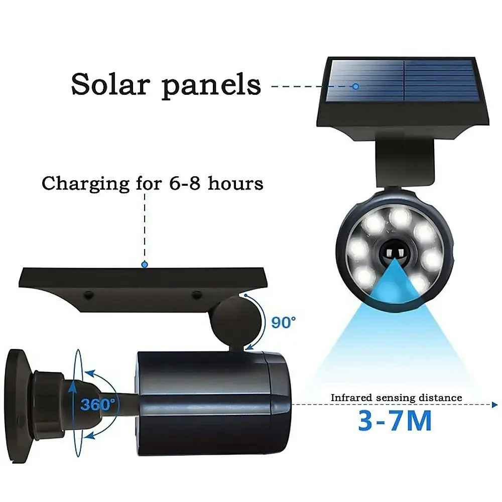 Solar Led Spotlight Motion Activated Security Light - One Size