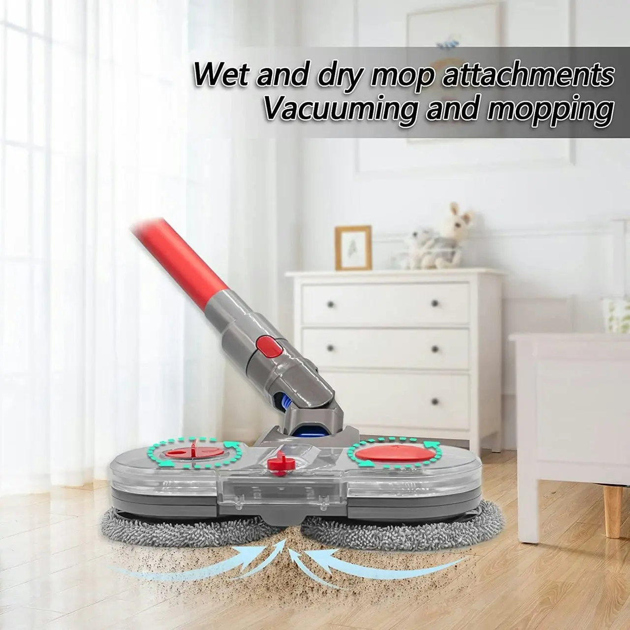 Mopping & Vac Attachment For Dyson V7, V8, V10, V11, V15 And Gen5 Vacuum Cleaners - One Size