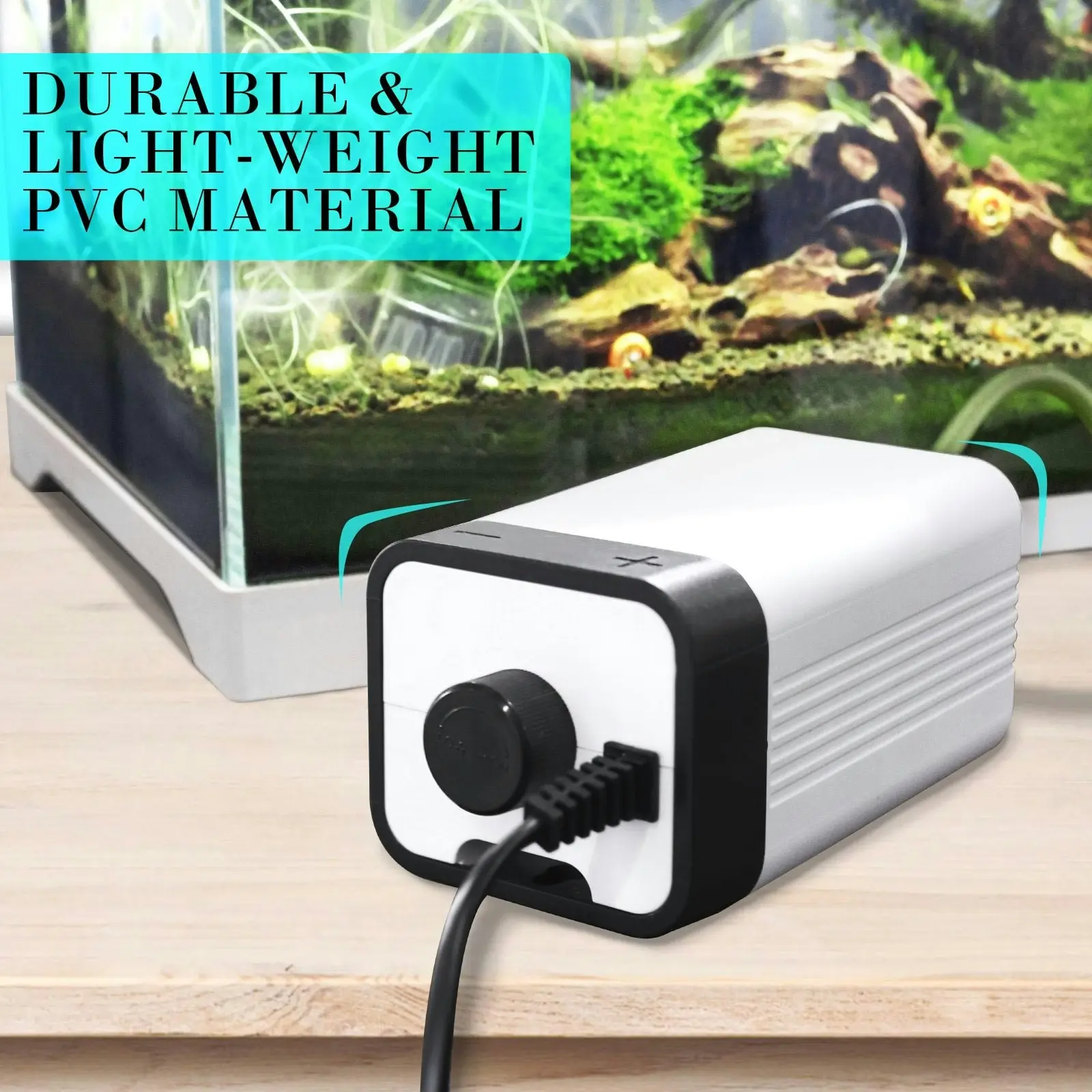 Dynamic Power Aquarium Air Pump Oxygen Hydroponic 2 Outlet 180L/H 4W - One Size