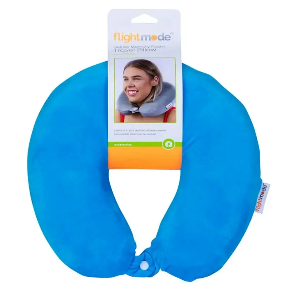 2x Flight Mode 27cm Soft Memory Foam Travel Neck Pillow/Cushion Assorted Colours