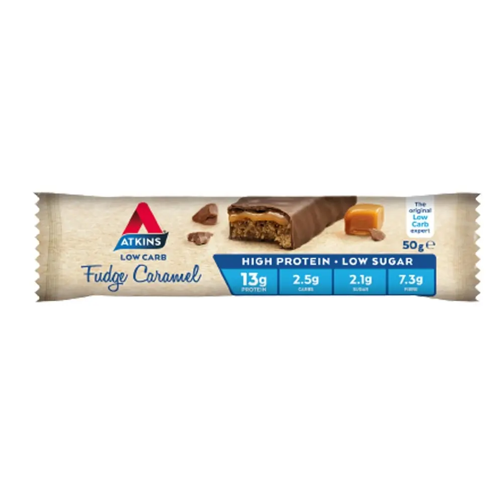 15pc Atkins Advantage Low Carb Protein Bar Diet Snack Fudge Caramel 50g