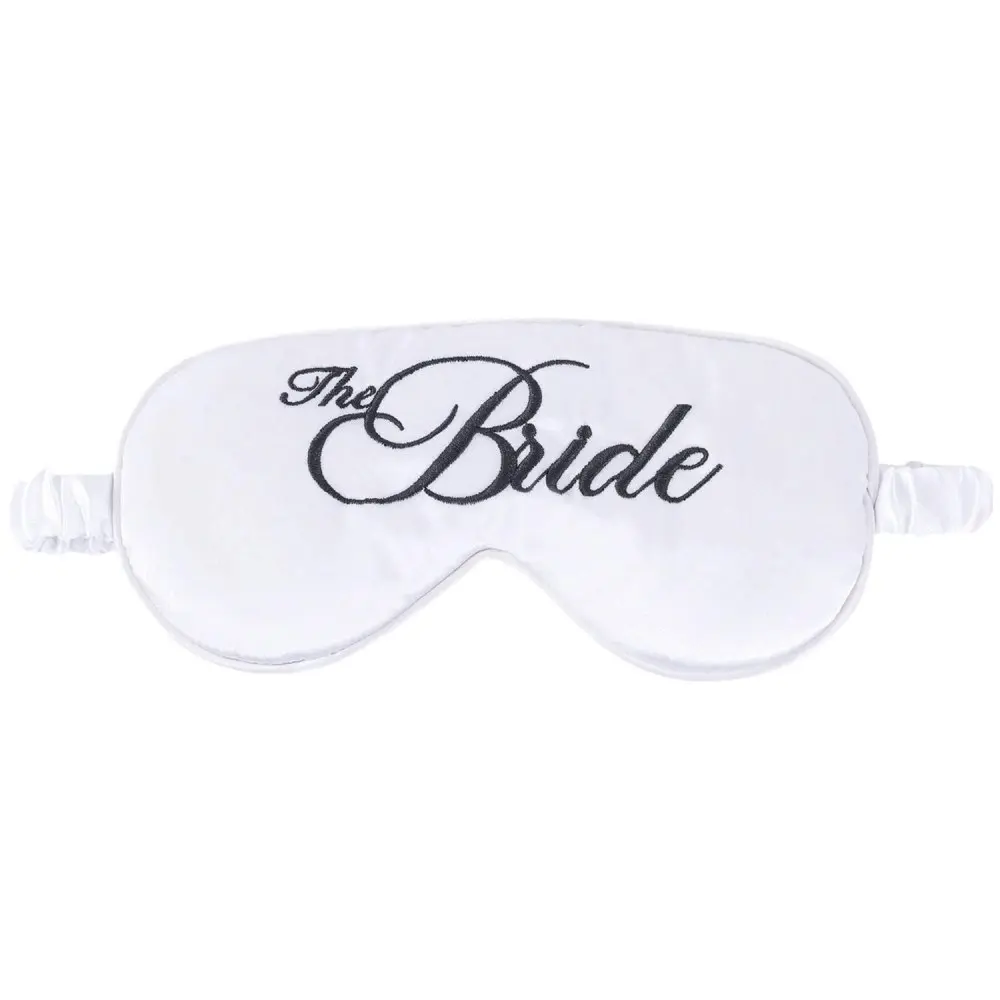 2x Splosh Wedding The Bride Satin Eye Mask/Cover Surprise Blindfold 25x9cm White