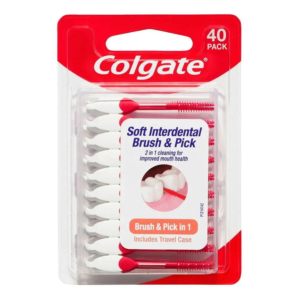 3x 40pc Colgate Teeth Cleaning Soft Interdental Brush Floss/Toothpick Oral Care