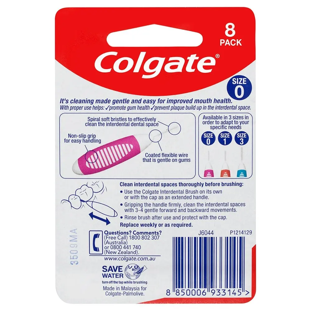 24pc Colgate Interdental Brush Floss Size 0 Teeth Cleaning Toothbrush Oral Care