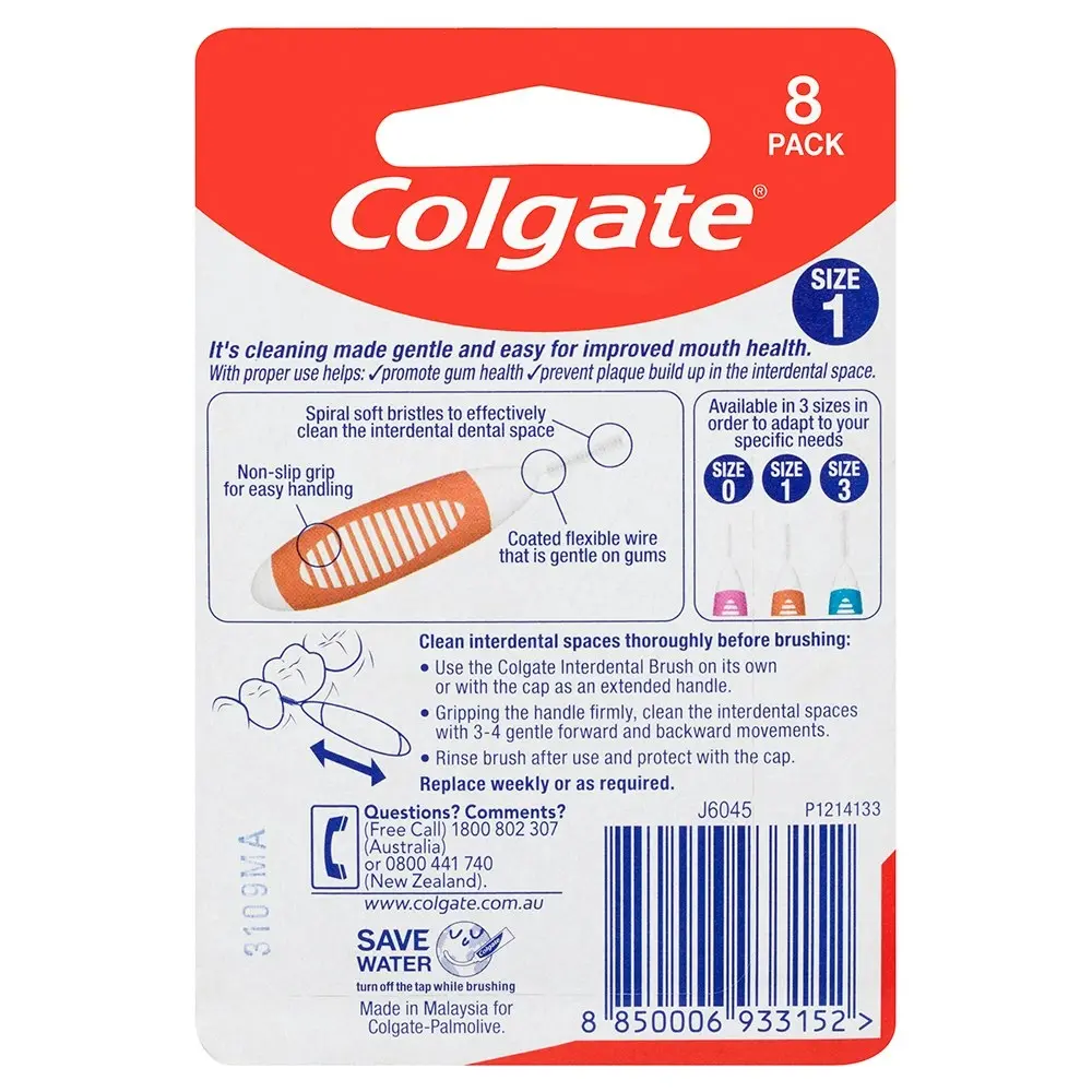 24pc Colgate Interdental Brush Floss Size 1 Teeth Cleaning Toothbrush Oral Care