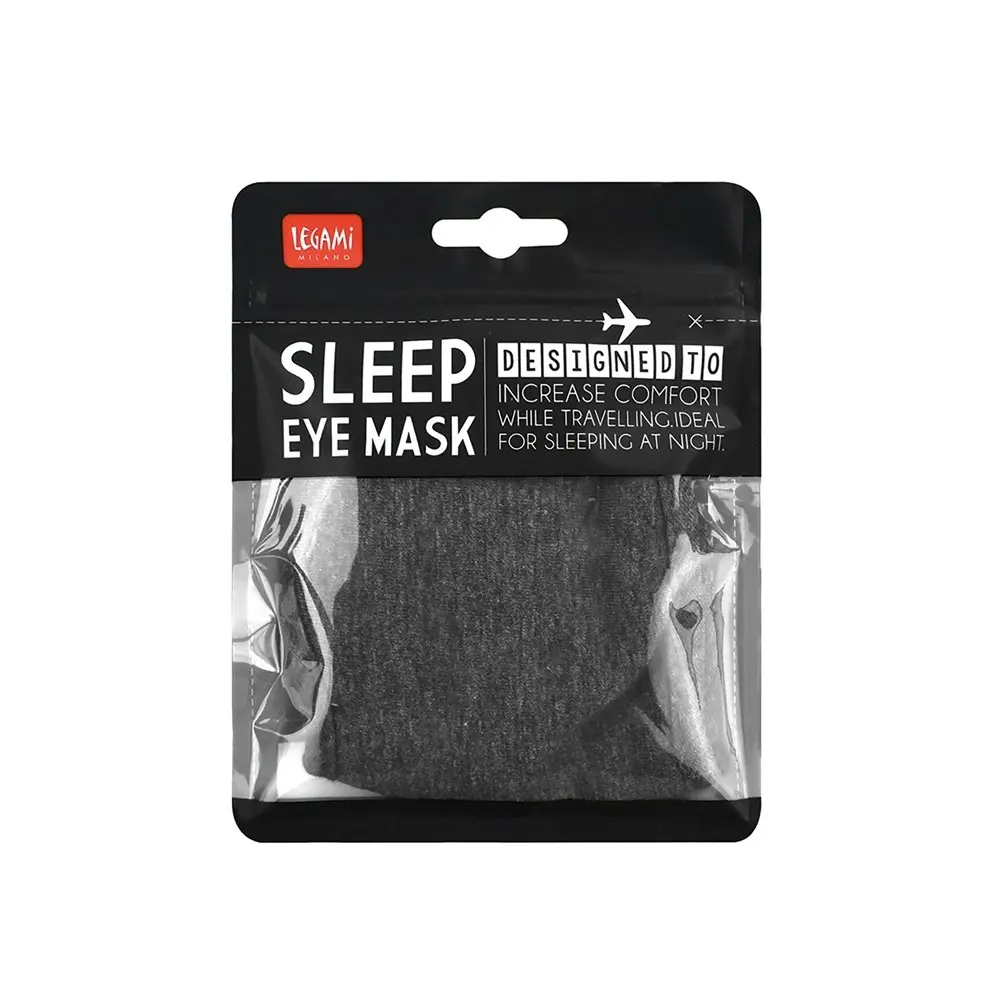 2x Legami Cotton Travel Sleep Eye Mask Sleeping Shade Cover Blindfold 21cm Grey