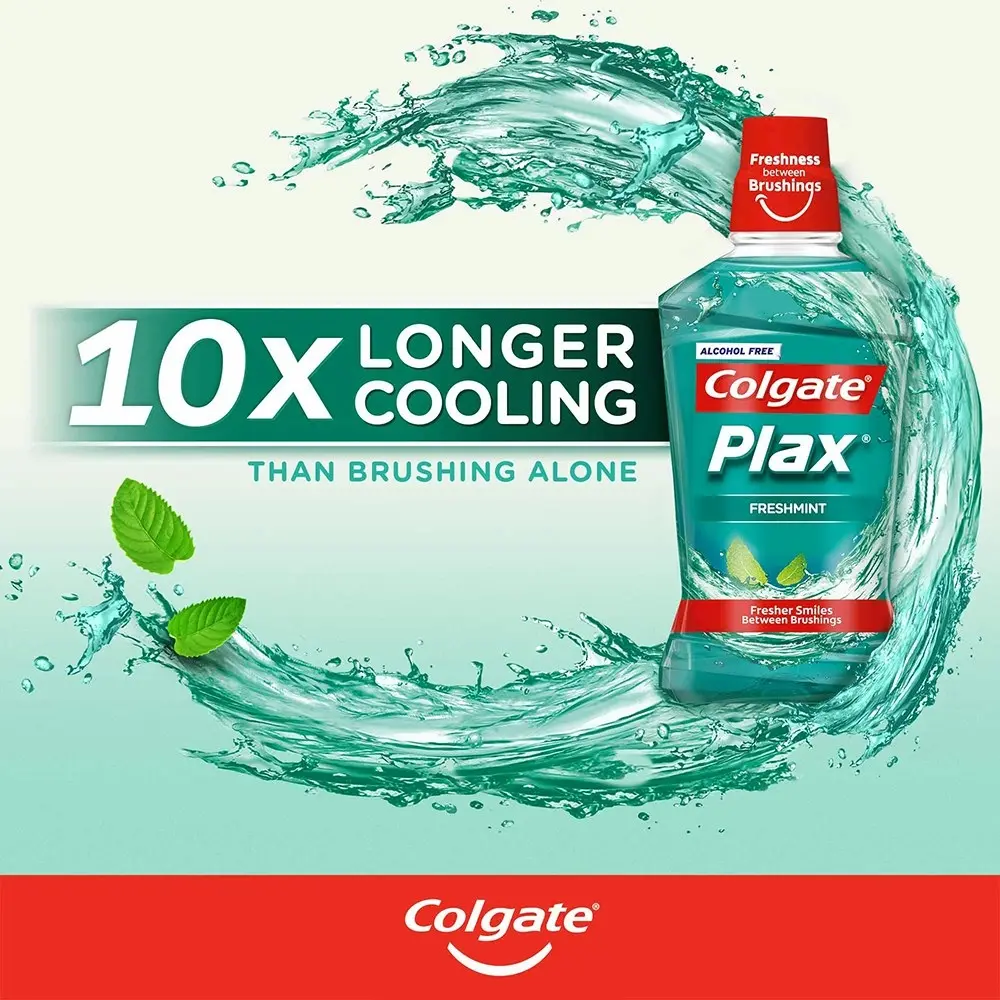 2x Colgate 500ml Plax Freshmint Mouthwash Alcohol Free Mouth Wash Oral Care