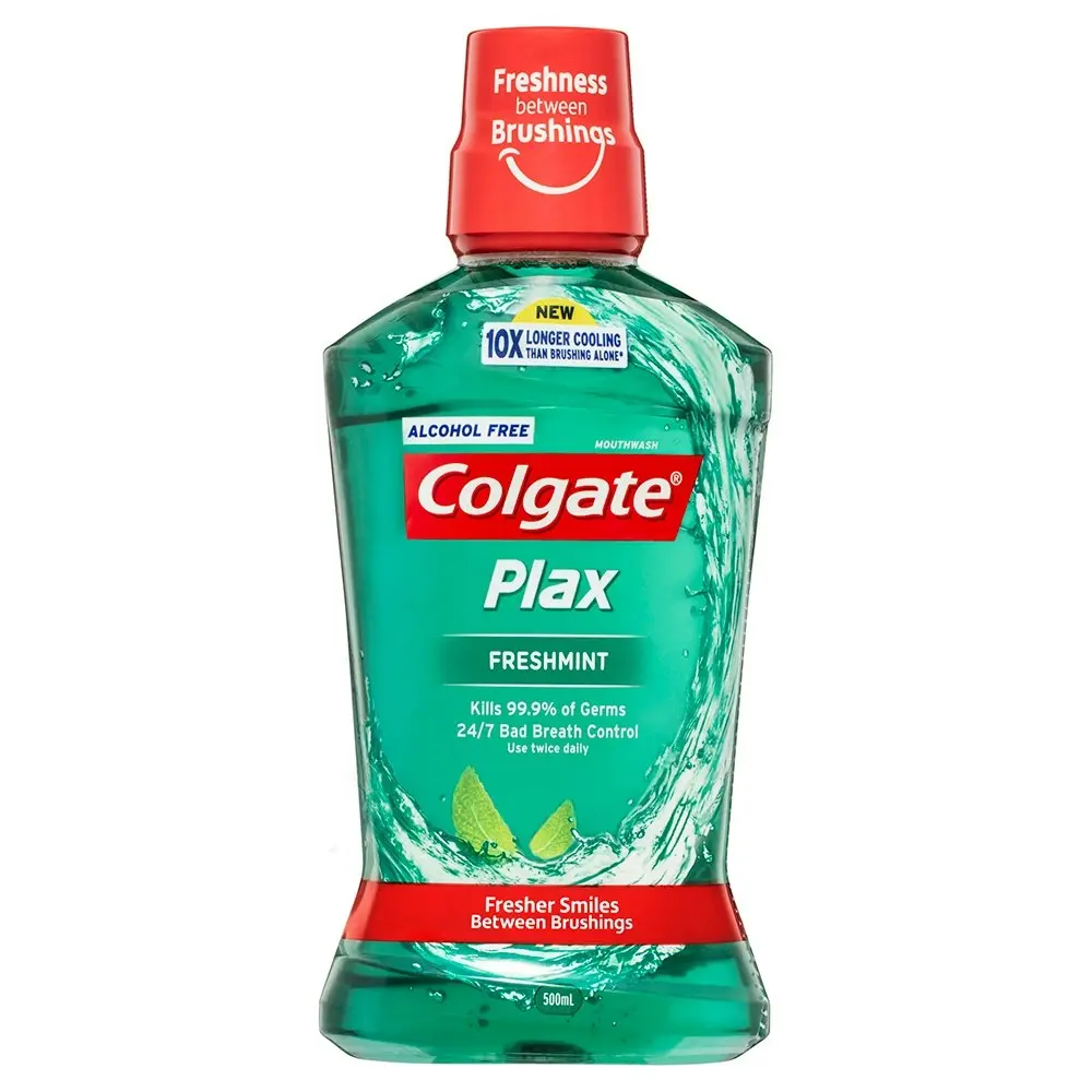 2x Colgate 500ml Plax Freshmint Mouthwash Alcohol Free Mouth Wash Oral Care