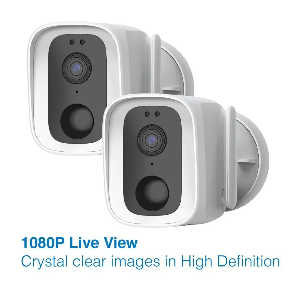 2pc Laser Smarthome Full HD 1080p WiFi/Wireless Security Camera CCTV IP65 White