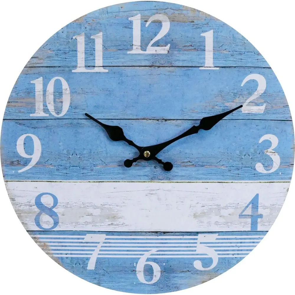 2x LVD Beach House Hanging Wall Clock Analogue 34cm Round Home/Office Decor