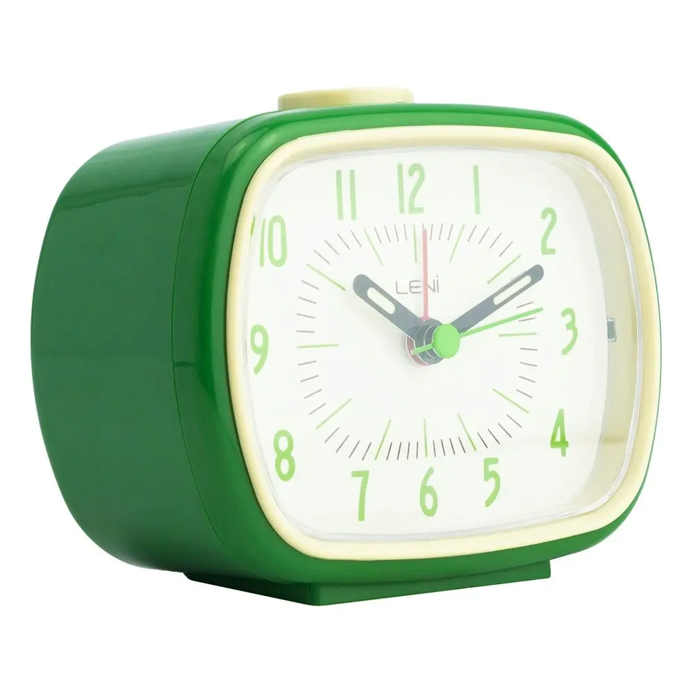 Leni 11cm Retro Analogue Bedside Table Alarm Clock Desk/Desktop Home Decor Green