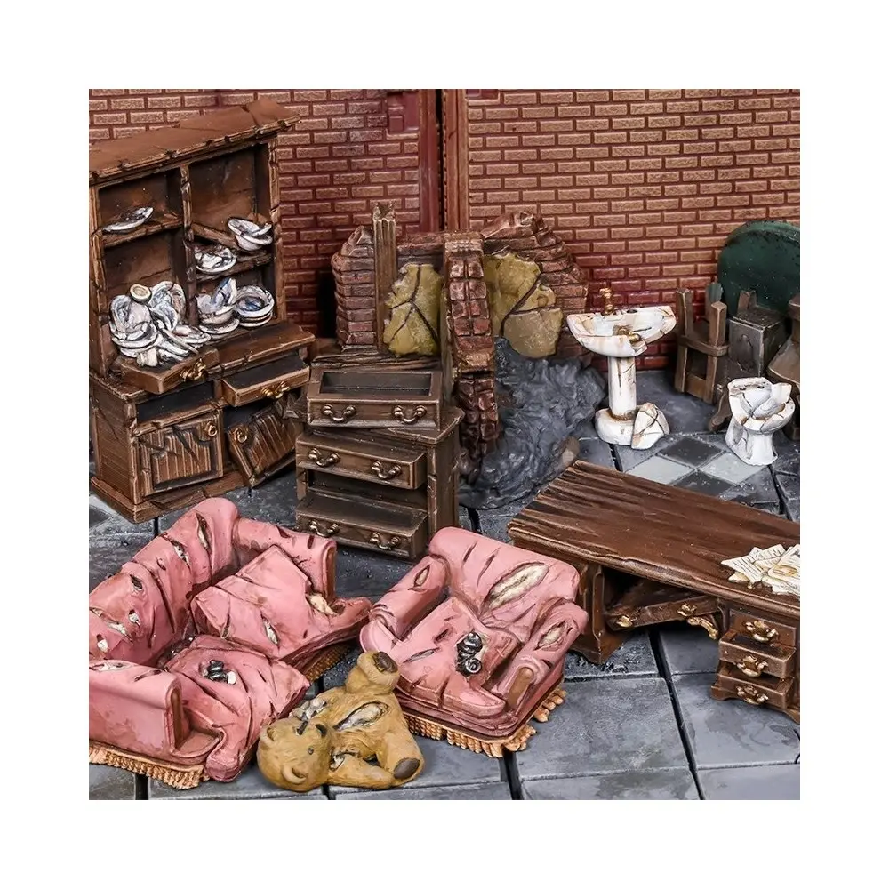 11pc Mantic Games Terrain Crate Battle-Damaged House TTRPG Game Accessory Set