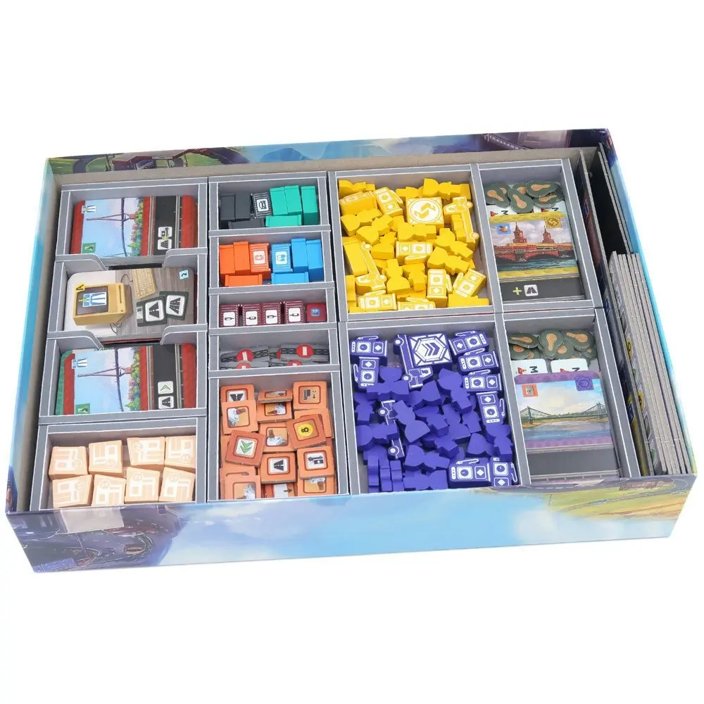 Folded Space Game Inserts Divider Tray Boardgame Organiser Box For Autobahn