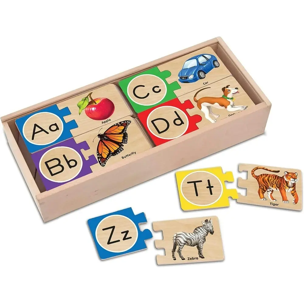 Melissa & Doug Alphabet Wooden Puzzle Cards Kids/Childrens Interactive Toy 4+