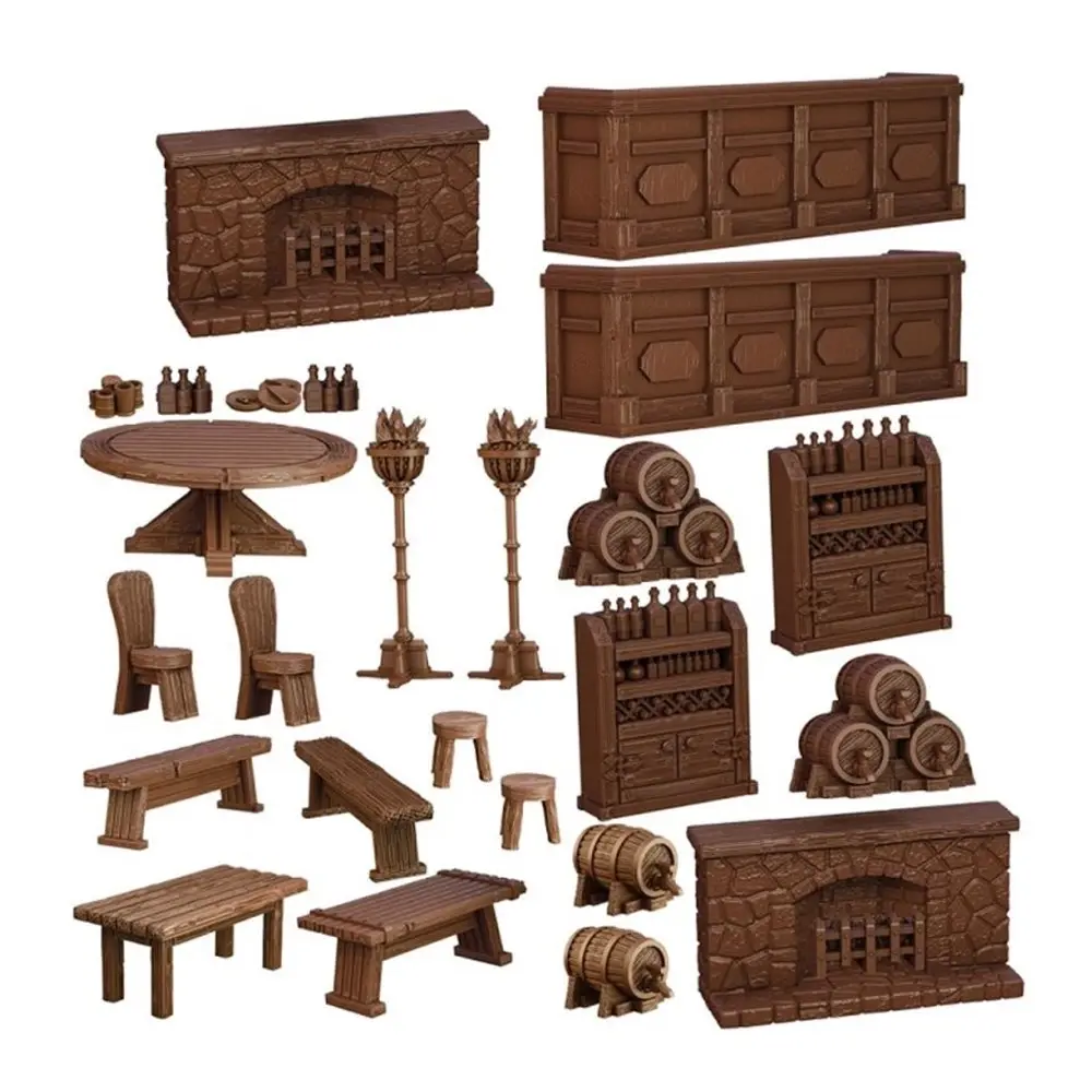 22pc Mantic Games Terraincrate Tavern Plastic Miniature RPG Tabletop Figure Set