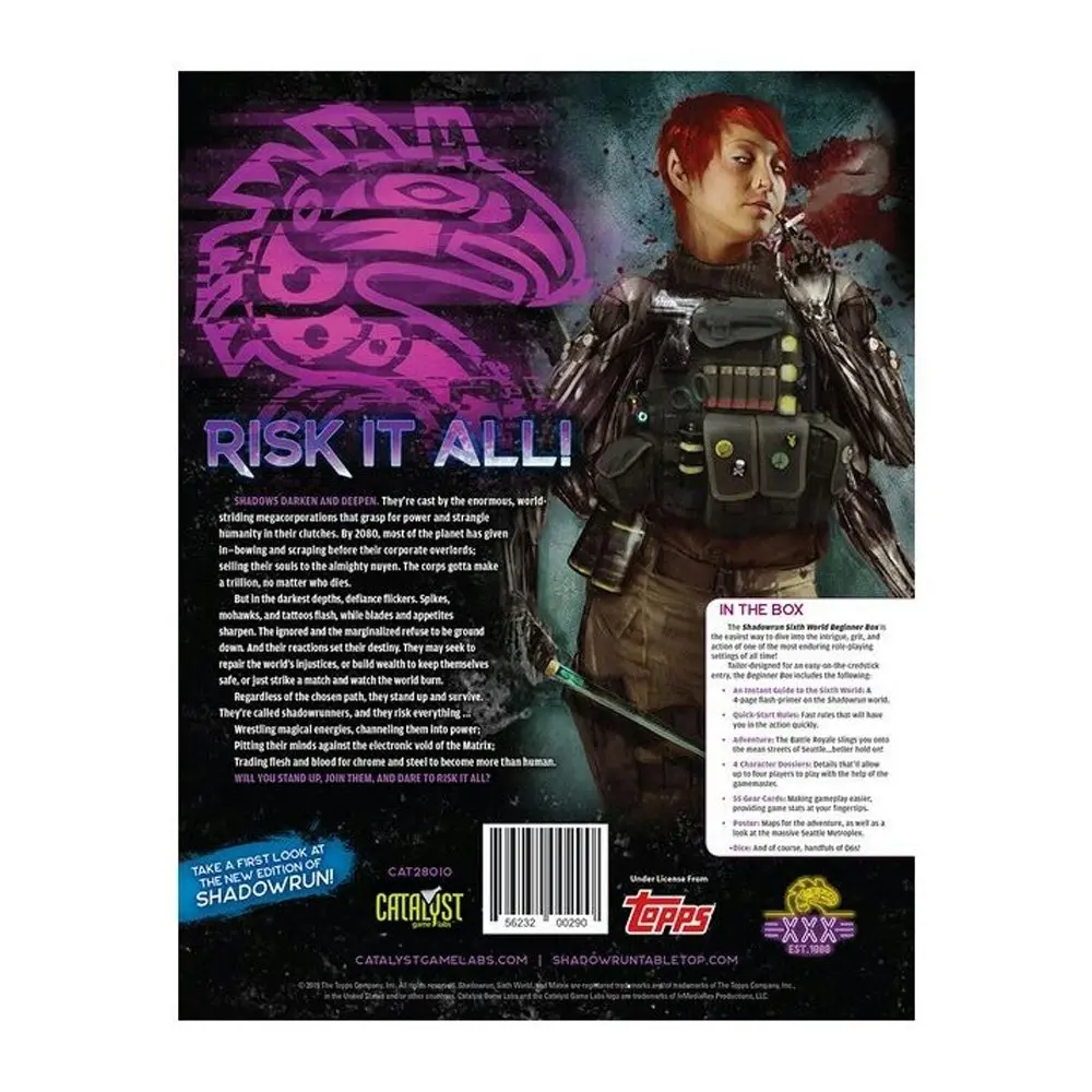 Catalyst Game Labs Shadowrun 6th Edition Beginner Box Roleplaying Game Book