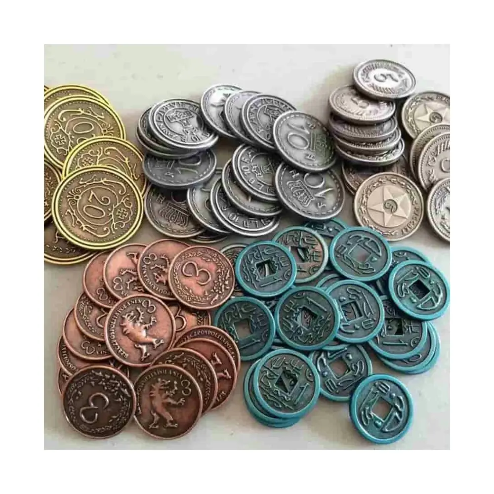 80pc Stonemaier Games Scythe & Expeditions Metal Coins TTRPG Game Accessory