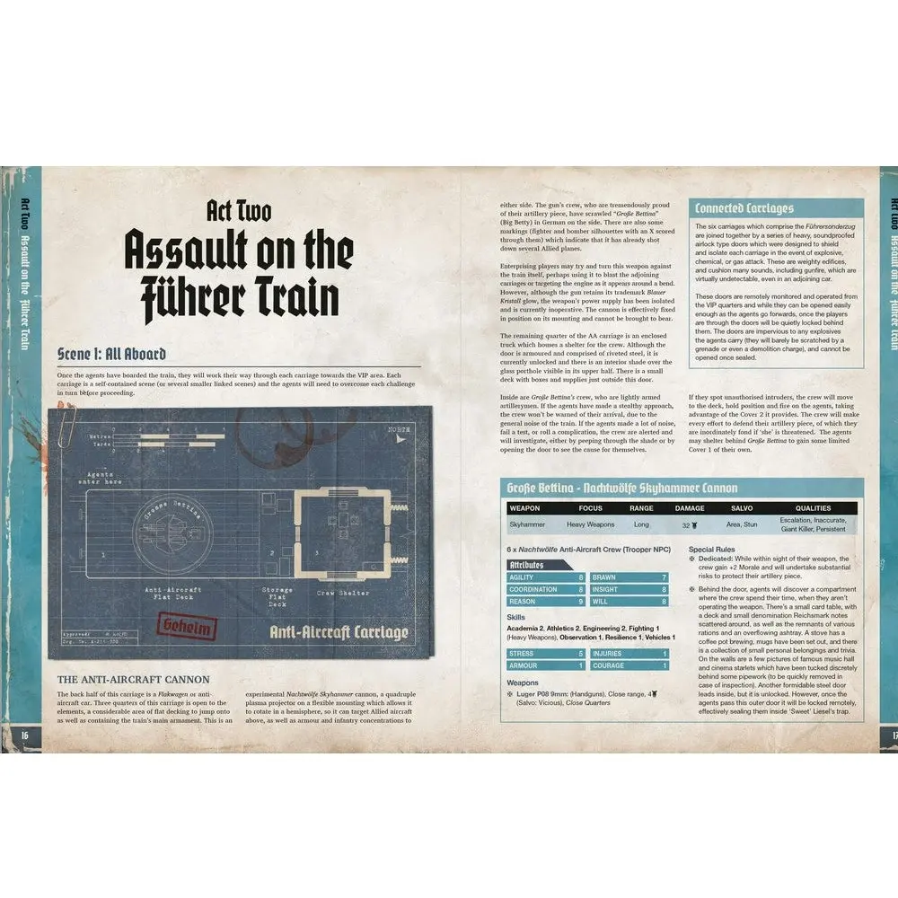 Modiphius Entertainment Achtung Cthulhu RPG 2d20 Assault on the Fuhrer Train