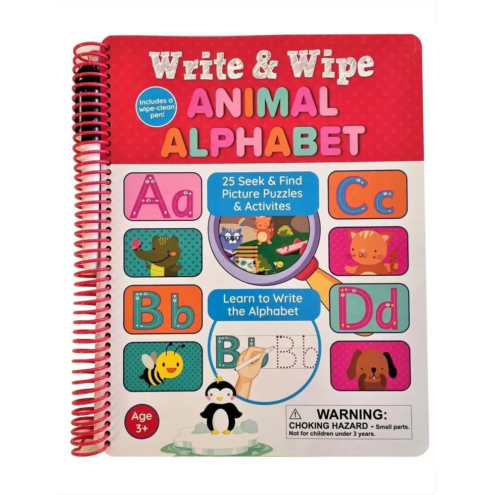 Buddy & Barney Write & Wipe Animal Alphabet Seek & Find Activity Book 3+