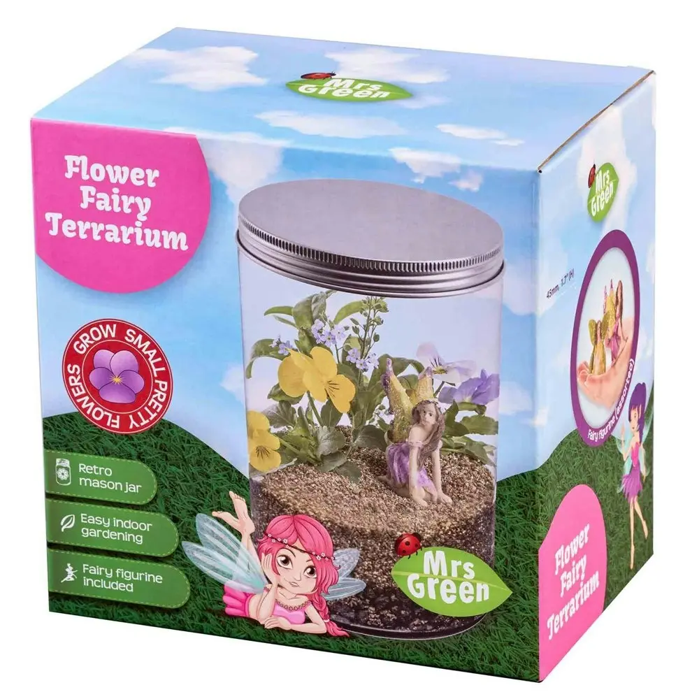 Mrs Green Flower Fairy Terrarium Plant Growing Kids/Family Indoor Gardening Kit