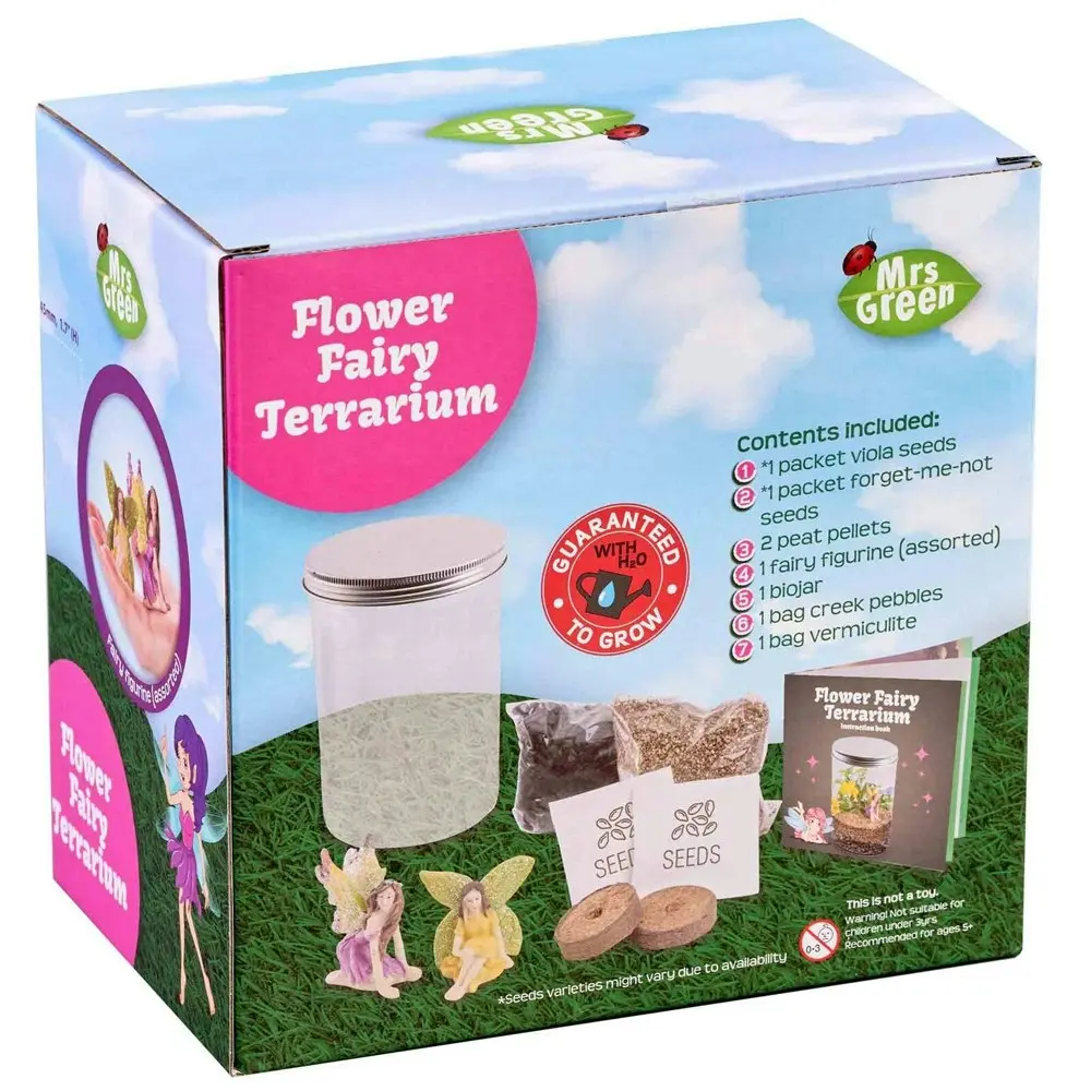 Mrs Green Flower Fairy Terrarium Plant Growing Kids/Family Indoor Gardening Kit