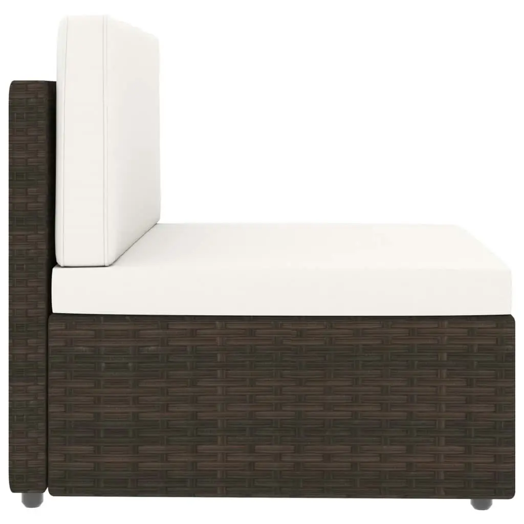 2 Piece Garden Lounge Set Poly Rattan Brown 49512