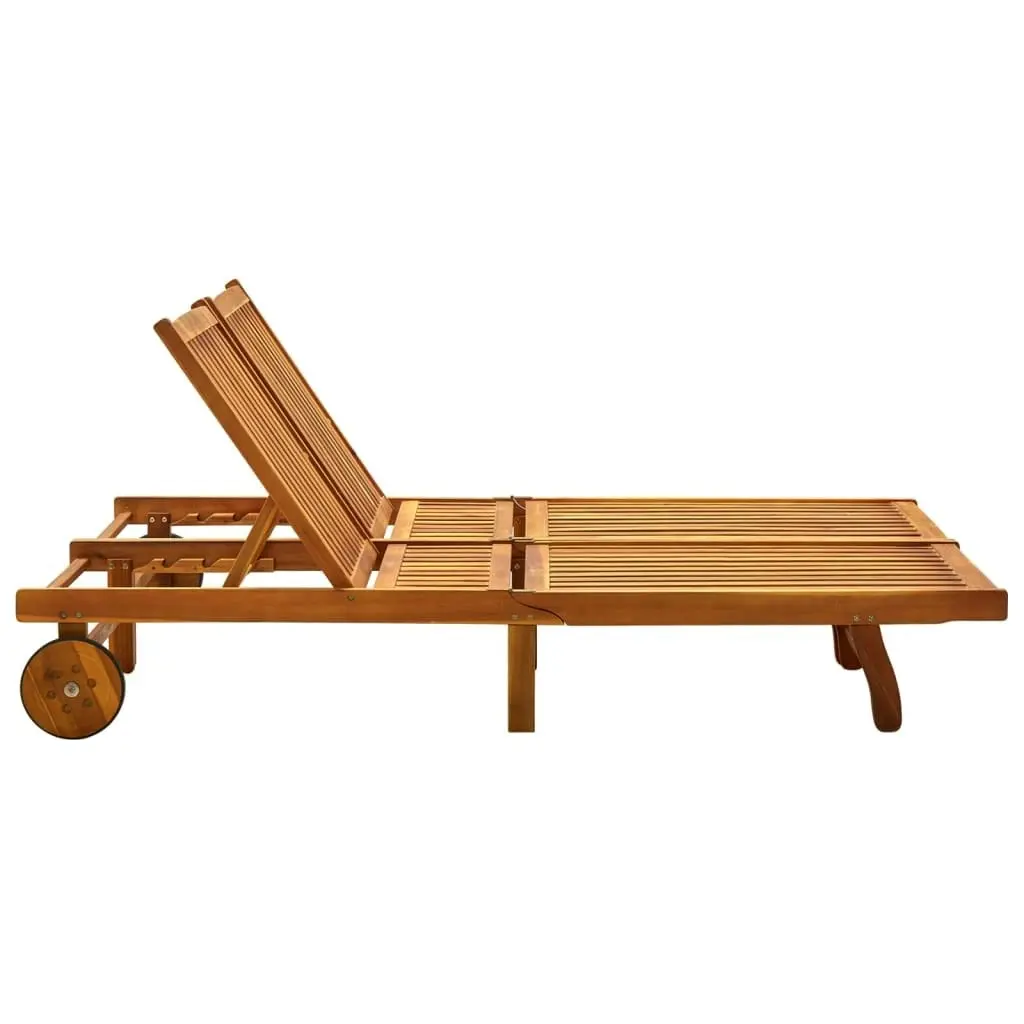 2-Person Garden Sun Lounger with Cushions Solid Acacia Wood 3061386