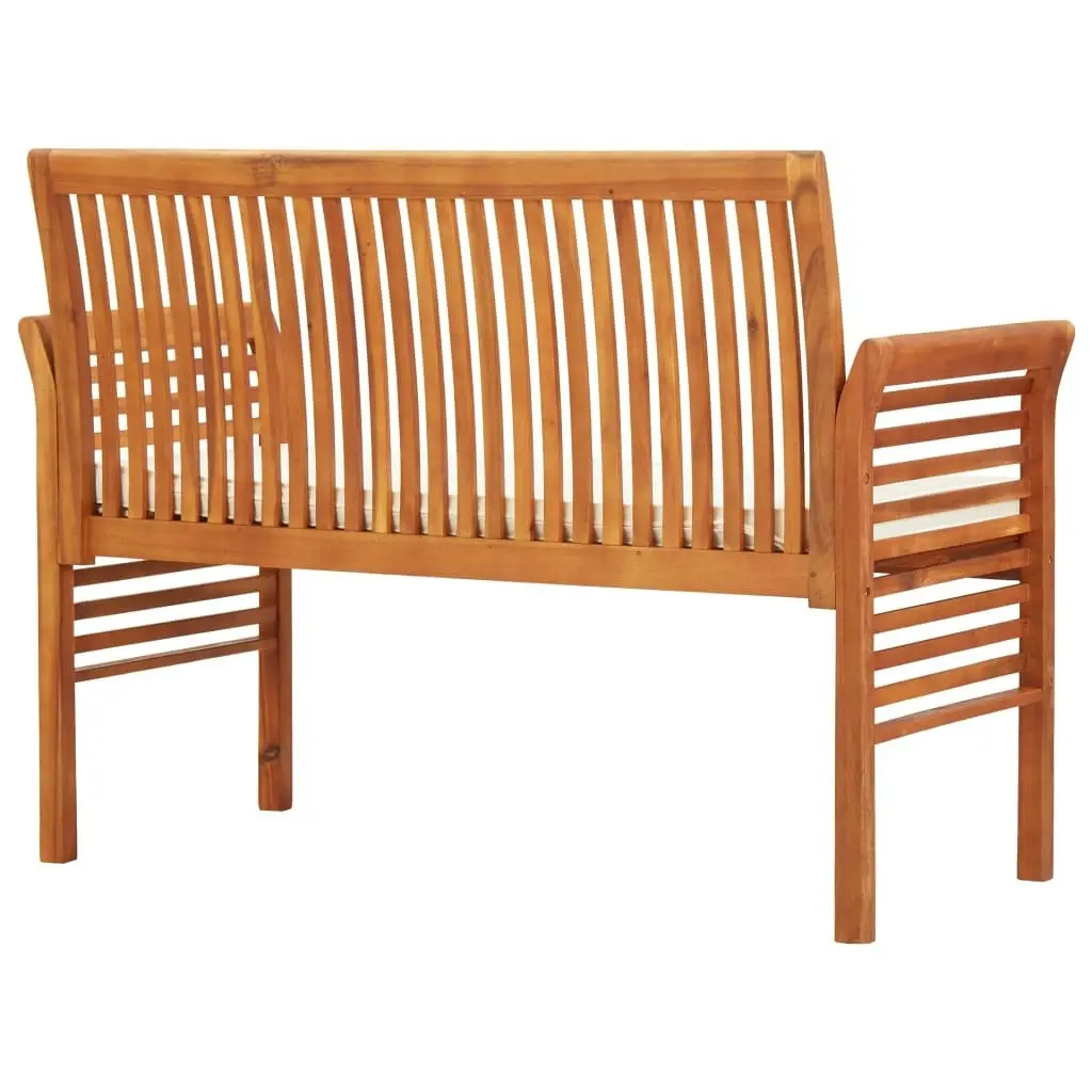 2-Seater Garden Bench with Cushion 120 cm Solid Acacia Wood 45967