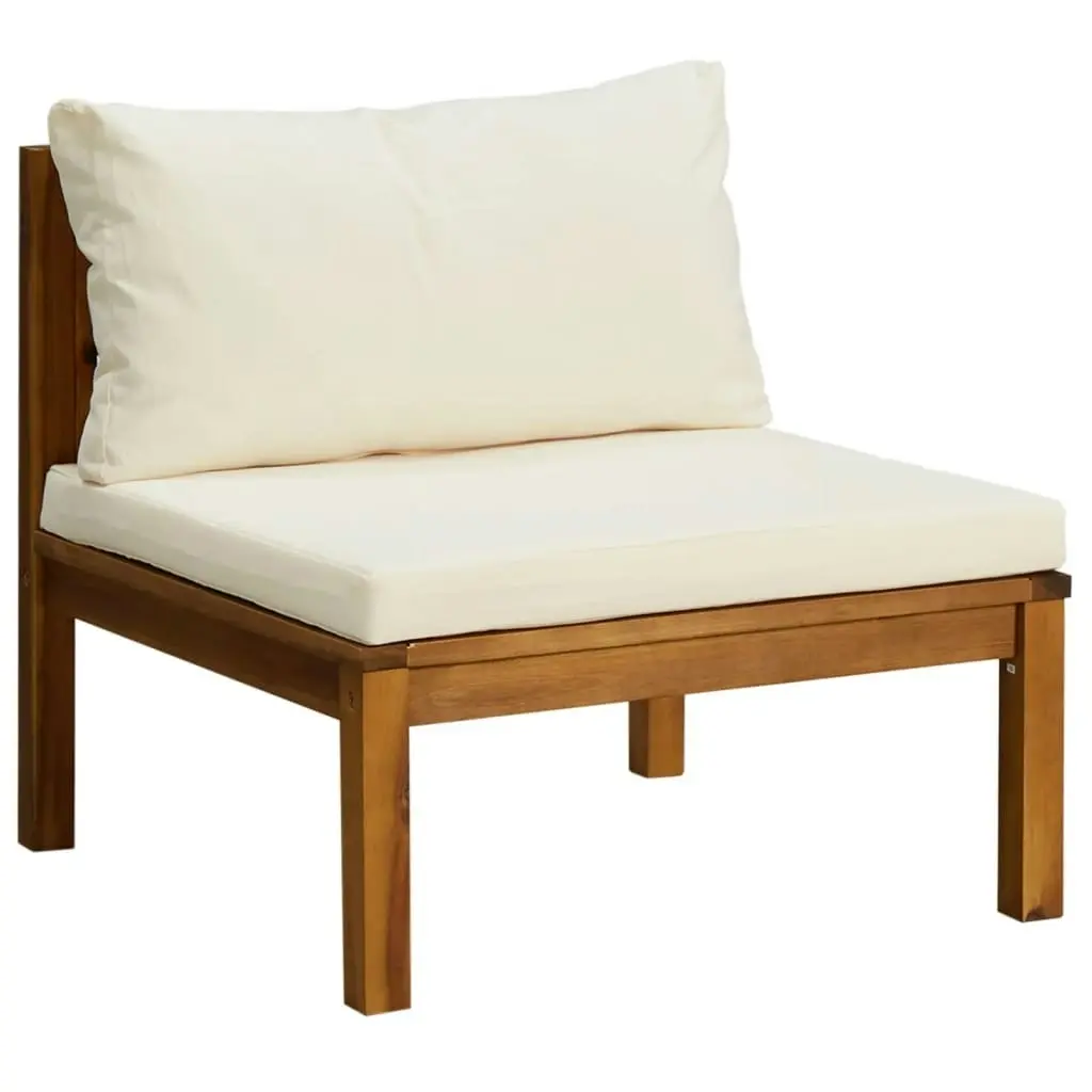 2 Piece Garden Sofa Set with Cream White Cushions Acacia Wood 316285