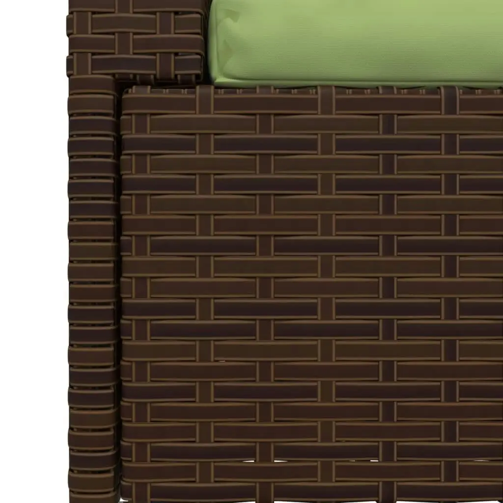 2-Seater Sofa with Cushions Brown Poly Rattan 317553