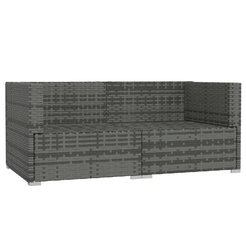 2-Seater Sofa with Cushions Grey Poly Rattan 317564