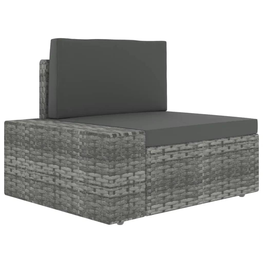 3 Piece Garden Lounge Set Poly Rattan Grey 49527