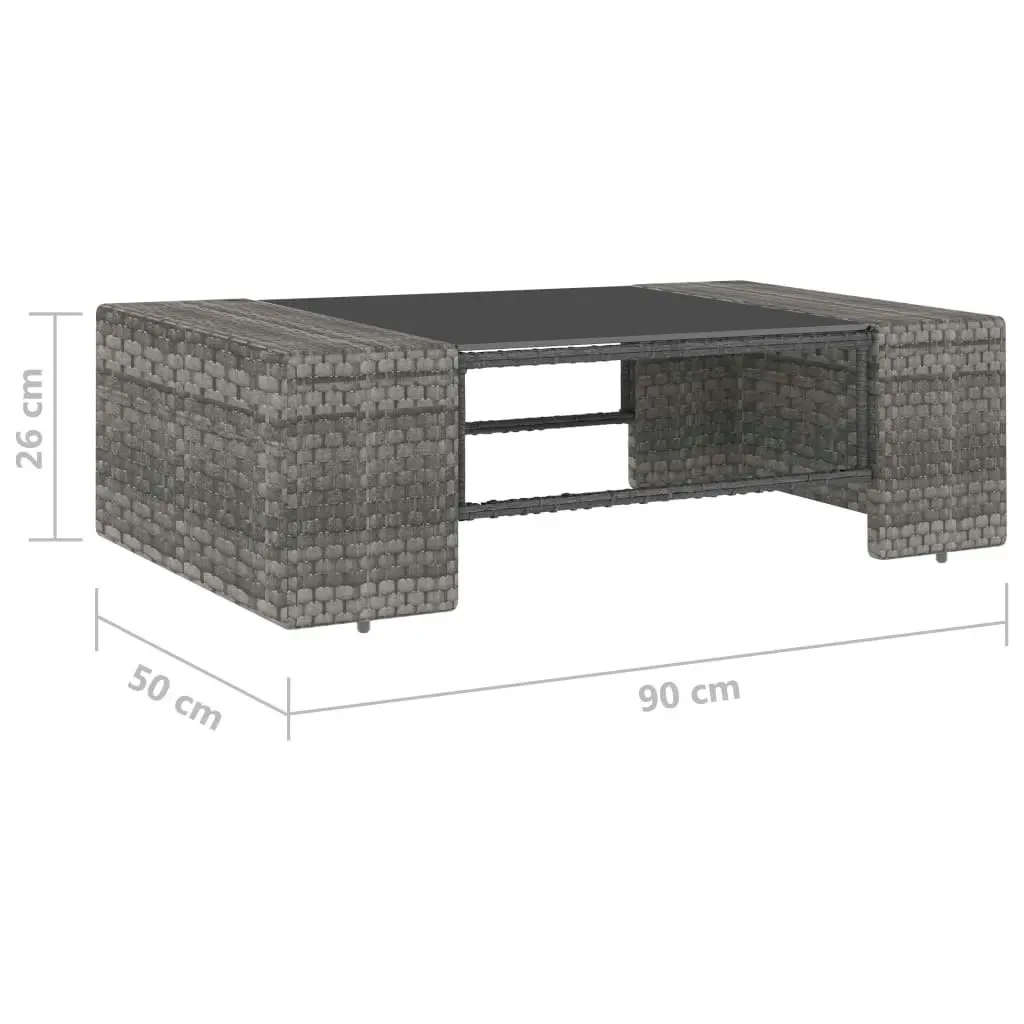 3 Piece Garden Lounge Set Poly Rattan Grey 49527