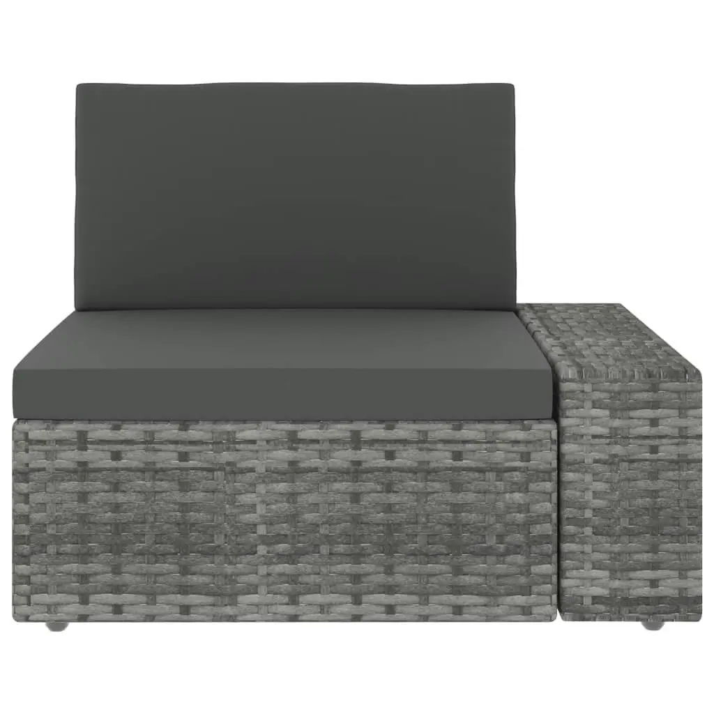 3 Piece Garden Lounge Set Poly Rattan Grey 49527